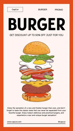 Burger Product Promotion Illustration Tiktok Post
