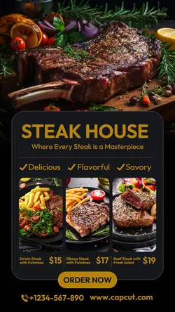 Food and Beverage Steak House Instagram Story