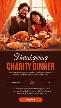 Thankgiving Charity Dinner Instagram Story