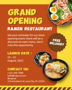 Food Ramen Restaurant Grand Opening Promotion