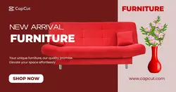 Household Accessories & Furniture Red Sofa