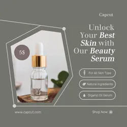 Beauty and Personal Care Oil Serum Product Display Instagram Post Light Green Minimalist