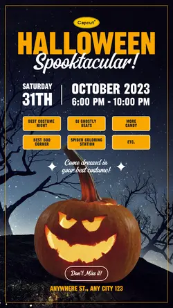 Halloween Orange Pumpkin Invitation Instagram Story