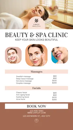 Modern Beauty Spa Menu Instagram Story Post