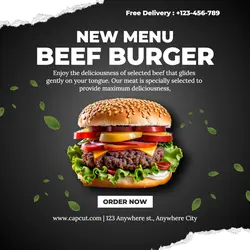Food and Beverage beef burgers insta post