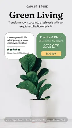 Green Living House Plant Promotion