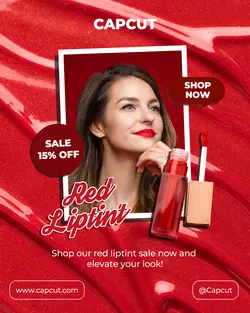 Beauty and Personal Care Makeup Liptint Sale Instagram Portrait Red White Minimalist