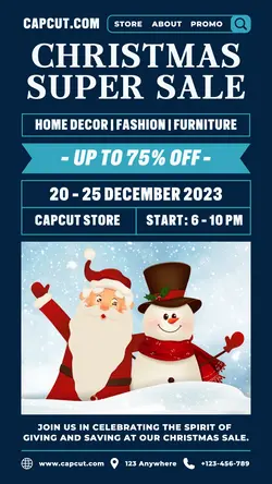 Christmas Super Sale Poster Promotion TikTok Post