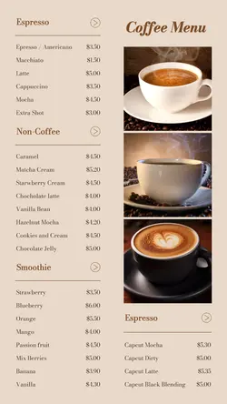 Coffee Shop Menu Instagram Story