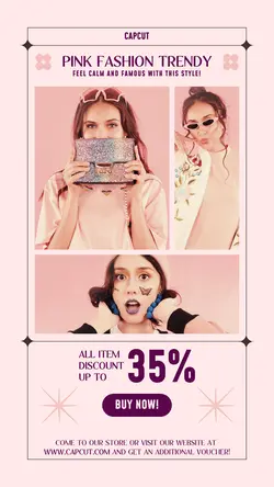 Fashion Sale Instagram Story Pink Minimalist