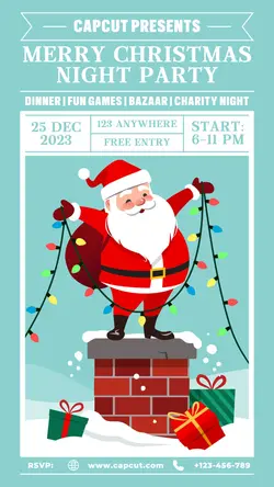 Merry Christmas Night Party Promotion TikTok Post