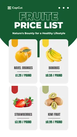 Fruit Pricelist Instagram Story