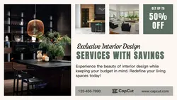 Interior design promotion twitter post