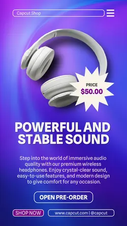 Electronic Headphone Sale Instagram Story