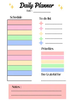 non-marketing daily planner colourfull