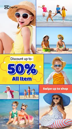 Fashion Industry For Beach Kids Instagram Story Ads Sale Promotion