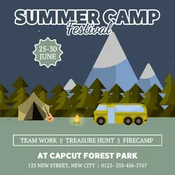 Summer Camp Festival Promotion Instagram Post