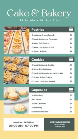Cake & Bakery Menu Instagram Story