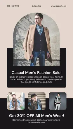 Fashion men's wear promotion instagram story