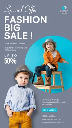 Clothing Promotion Fashion Kids Instagram Story