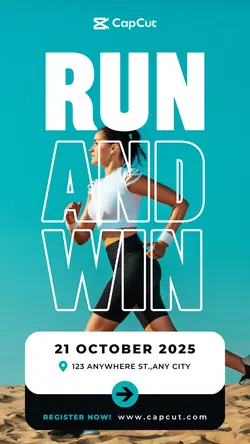 Blue Modern Running Event Instagram Story