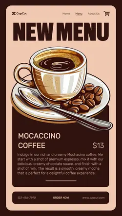 Cafe New Menu Instagram Story