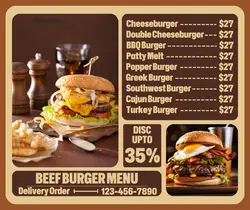 Food Beef Burger Menu Discount Facebook