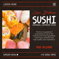 Japanese Food Sushi Product Display Instagram Post
