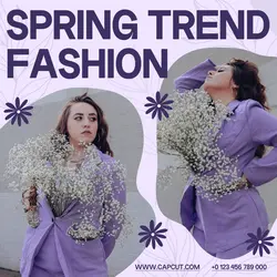 Spring Trend Fashion Product Display Instagram Post Purple Minimalist