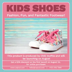 Fashion Kids Shoes Promotion Instagram Post