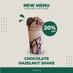 Green Minimalist New Menu Instagram Post