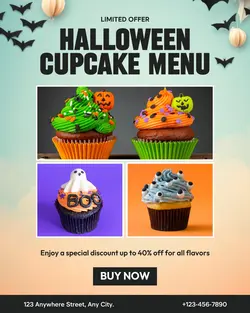 Halloween Cupcake Sale Promo Instagram Portrait