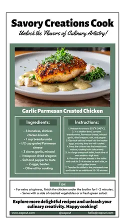Food Product Display Savory Creations Cook Recipe Instagram Story