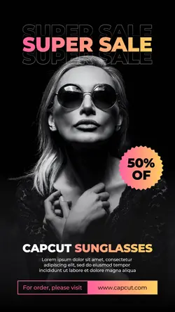 Supersale Sunglasses Fashion Industry Promotion instagram story