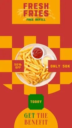French Fries Promo Display Instagram Story