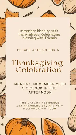 Thanksgiving Celebration Invitation Instagram Story