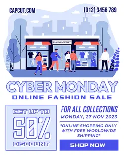 Cyber Monday Online Fashion Sale Promotions Instagram Portrait