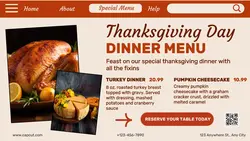 Thanksgiving Dinner Menu Product Display