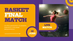 Purple Orange Modern Basketball Match Youtube Thumbnail