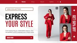 Fashion Advertisement Landing Page Website Red