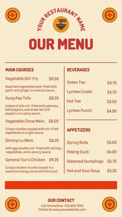 Food Chinese Menu Instagram Story
