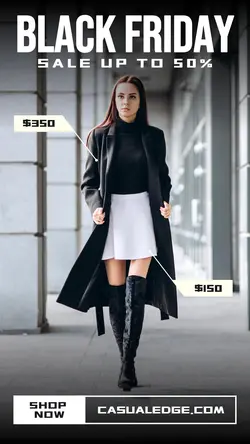 Black Friday Sale Women Fashion Promotions Instagram Story