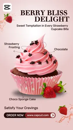 Food Strawberry Cupcake Product Display Instagram