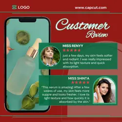 Serum Customer Review Instagram Post Red Minimalist