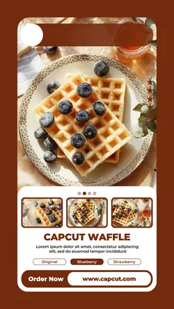 Waffle Blueberry Food Promotion instagram story
