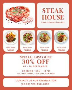 food and beverage steak house promotion