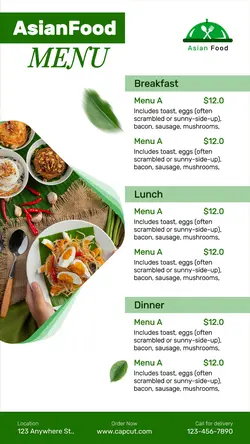 Food and Beverage Menu