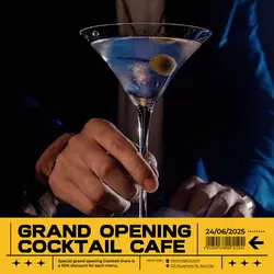 Grand Opening Cocktail Cafe Promotion Instagram Post