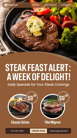 Steak Feast Food Promotion Instagram Story