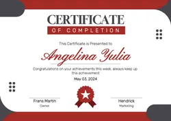 Non-Marketing Certificate Red Modern